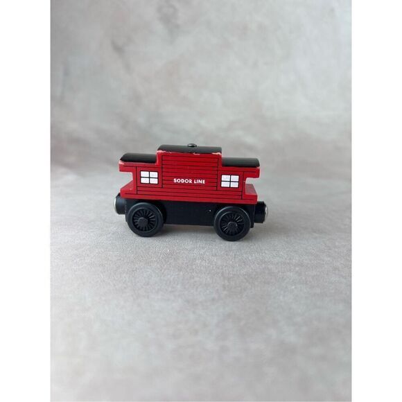 Vintage Thomas the Train Sodor Line Caboose Wooden Railway Vintage 2000 Red - Picture 1 of 8